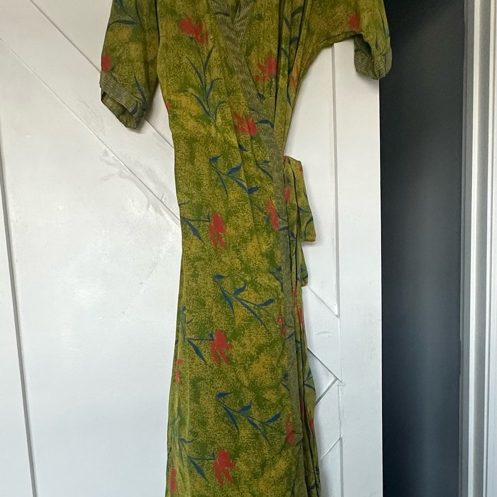 Gorgeous hand printed silk dress